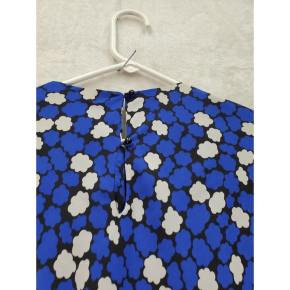 Liz Roberts Wrap Dress Womens Medium Blue Floral Lined Twisted Waist Side Zipper - Picture 11 of 11